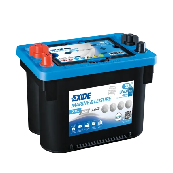 Exide EP450 Marina Dual. Tecnología AGM. 12V - 50Ah/750A